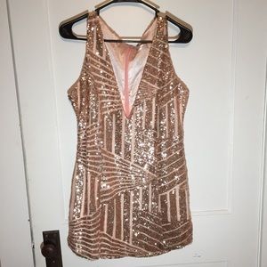 Gold sequin dress